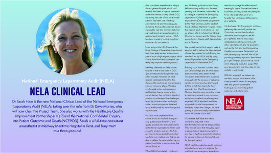 NELA Clinical Lead - Bulletin 104